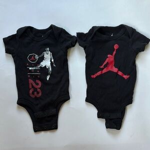 Jordan Black and Red Graphic Bodysuits